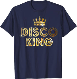 Vintage Disco King for 70s and 80s Dance Parties T-Shirt - T-Shirt | Navy