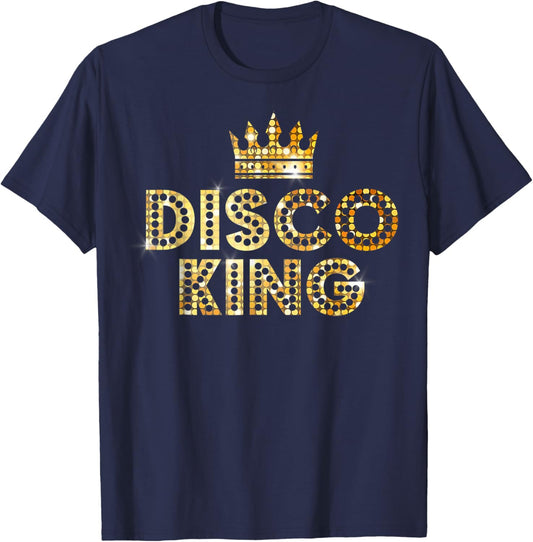 Vintage Disco King for 70s and 80s Dance Parties T-Shirt - T-Shirt | Navy