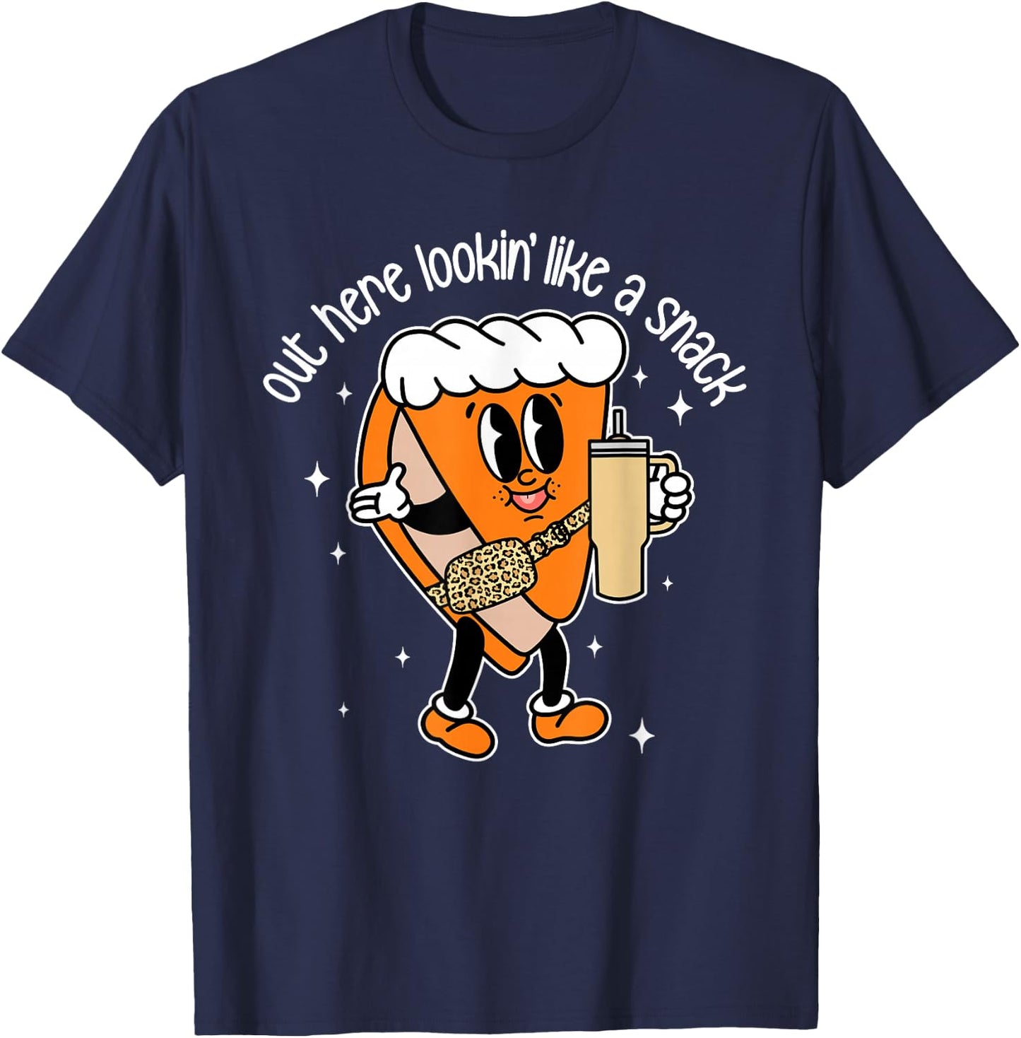 Fall Out Here Looking Like A Snack Pumpkin Spice Cute T-Shirt - T-Shirt | Navy
