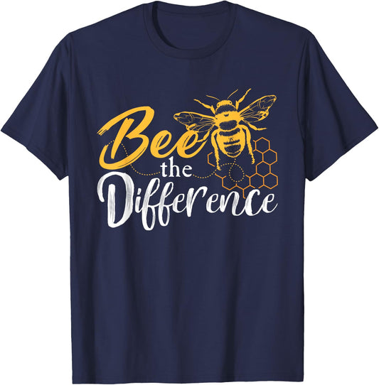 Bee The Difference Animal Rights Design For An Animal Lover T-Shirt - T-Shirt | Navy