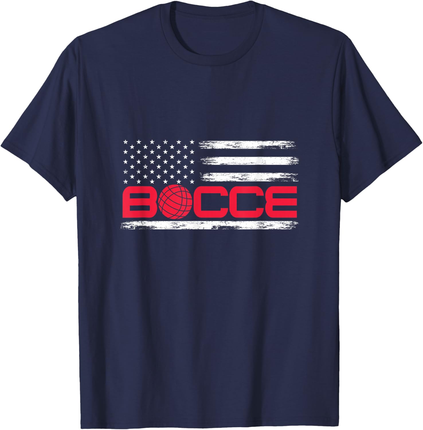 Bocce Ball American USA Flag Bocci Player 4th July Women Girls Kids Men T-Shirt - T-Shirt | Navy