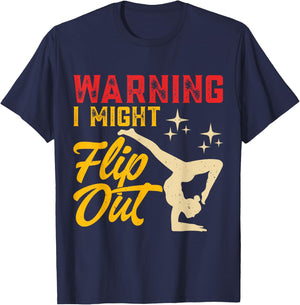 Warning I Might Flip Out T-Shirt - T-Shirt | Navy