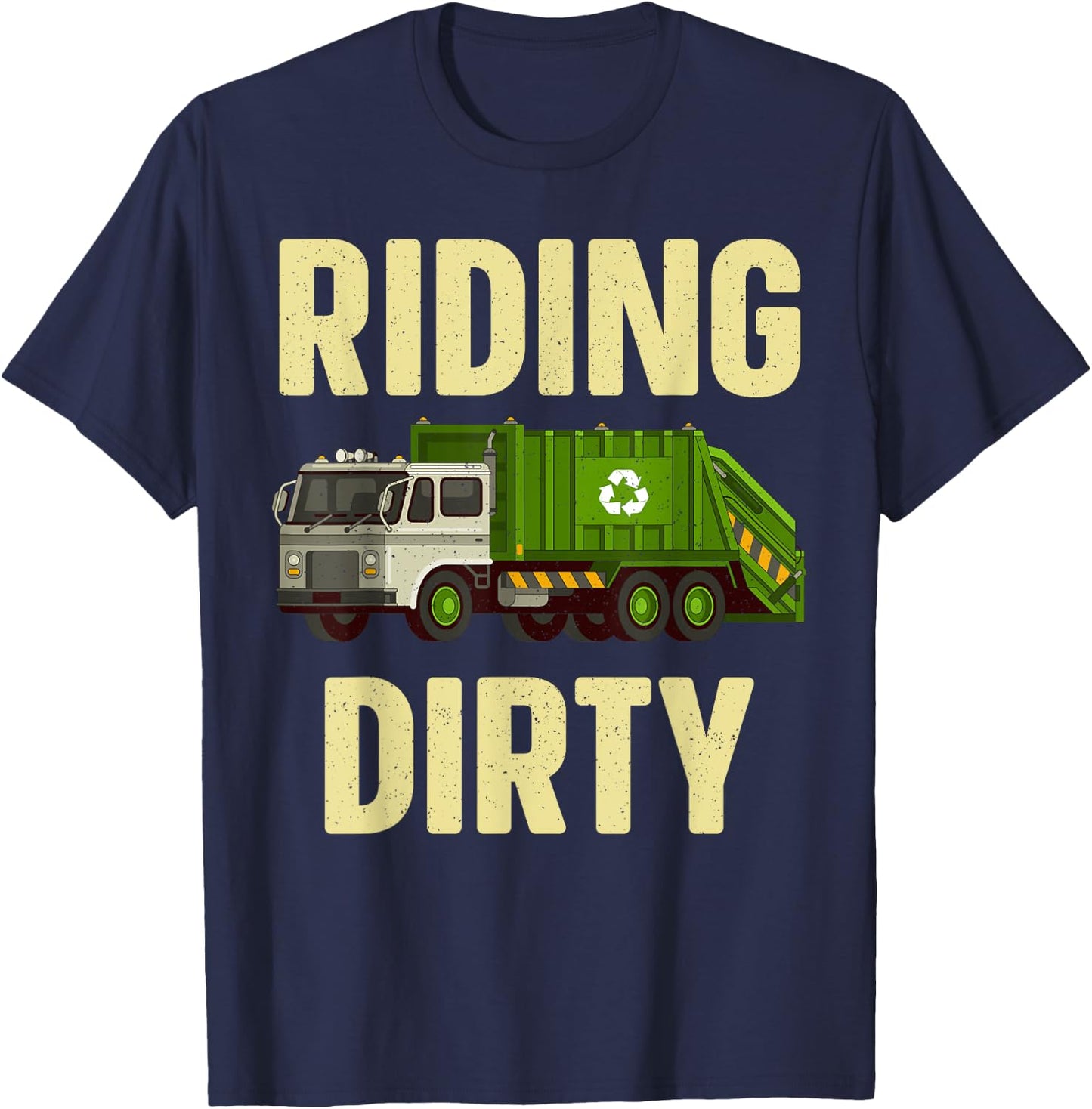 Funny Garbage Truck Art For Toddler Boys Trash Garbage Truck T-Shirt - T-Shirt | Navy
