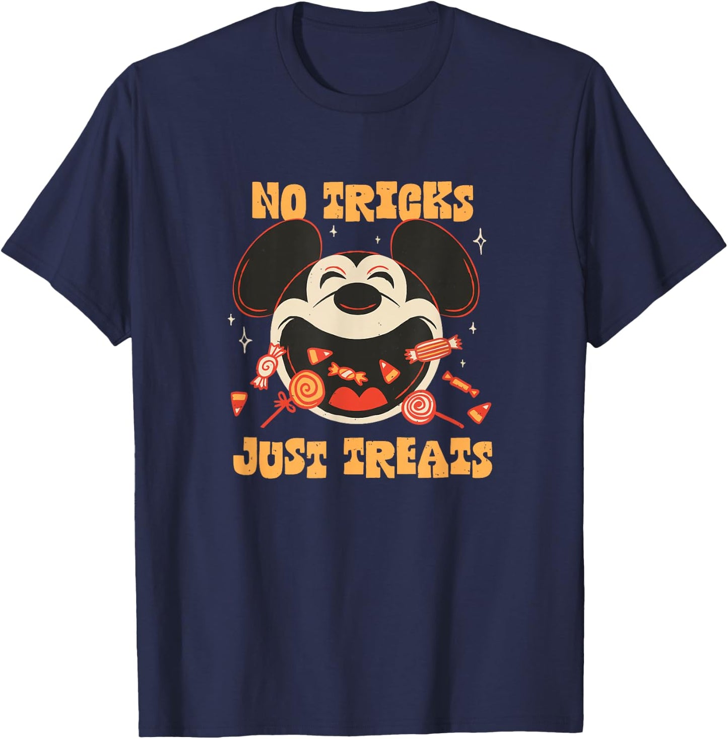 Disney Mickey And Friends Halloween No Tricks Just Treats T-Shirt - T-Shirt | Navy