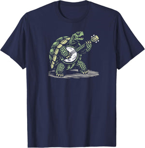 Tortoise Banjo Turtle Picker T-Shirt - T-Shirt | Navy