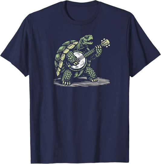 Tortoise Banjo Turtle Picker T-Shirt - T-Shirt | Navy