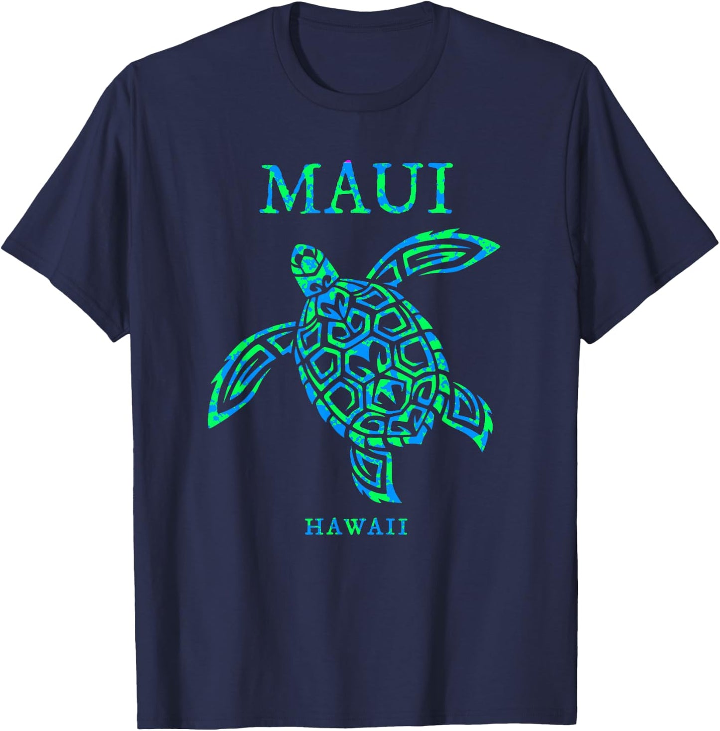 Maui Hawaii Sea Turtle Boys Girls Vacation Souvenir T-Shirt - T-Shirt | Navy