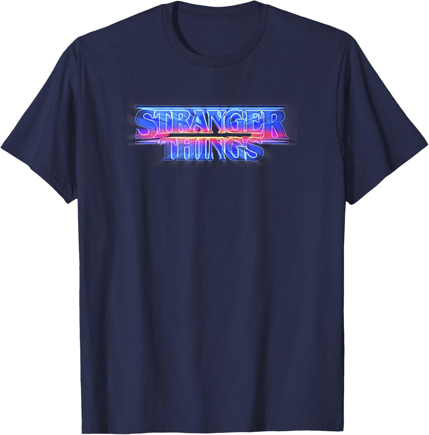 Stranger Things 80's TV Retro Title Logo T-Shirt - T-Shirt | Navy