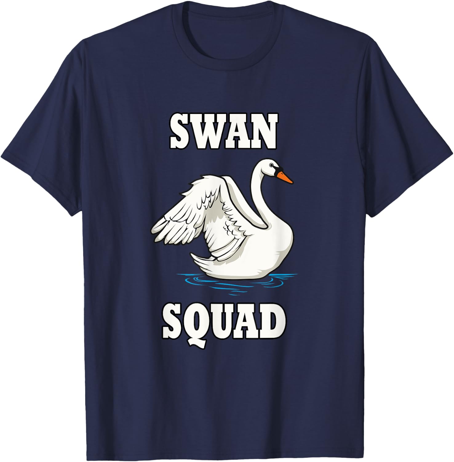 Swan Wildlife Animals Ironic Angry Swans T-Shirt - T-Shirt | Navy