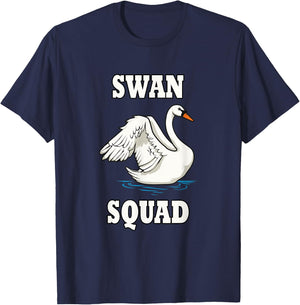 Swan Wildlife Animals Ironic Angry Swans T-Shirt - T-Shirt | Navy