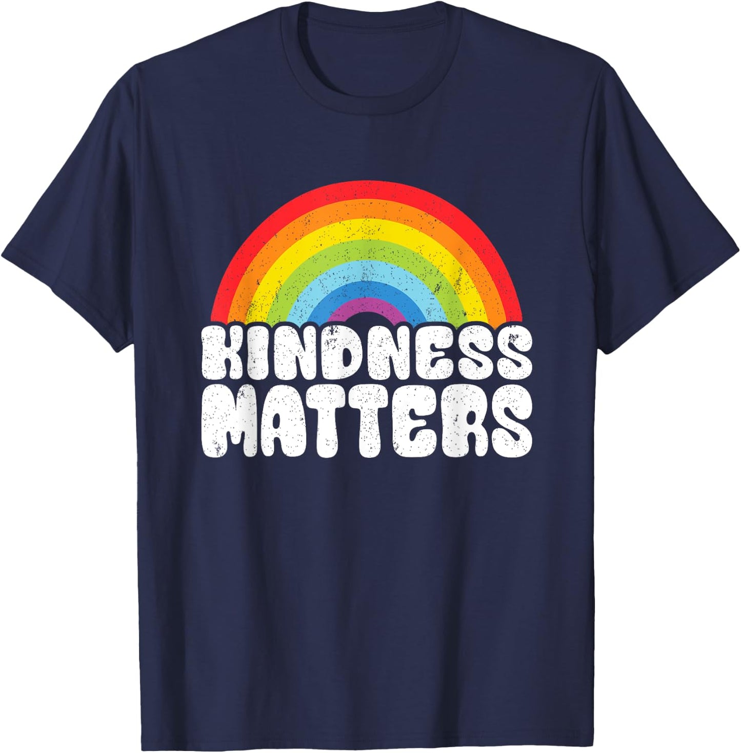 Positive Anti Bullying Rainbow Sped Teacher Kindness Matters Men Women Kids T-Shirt - T-Shirt | Navy