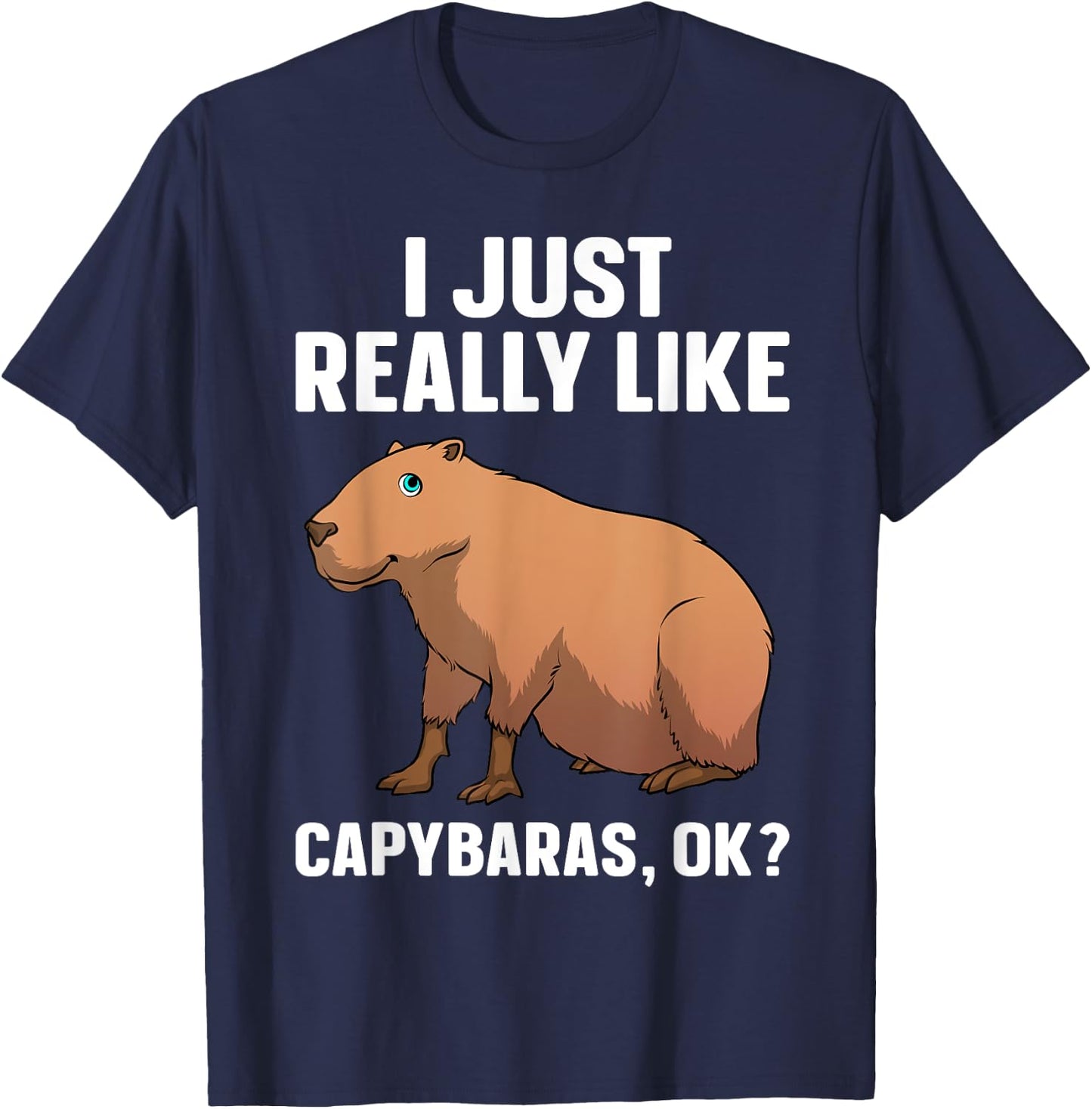 Cool Capybara Art Women Kids Rodent Animal Capybara T-Shirt - T-Shirt | Navy