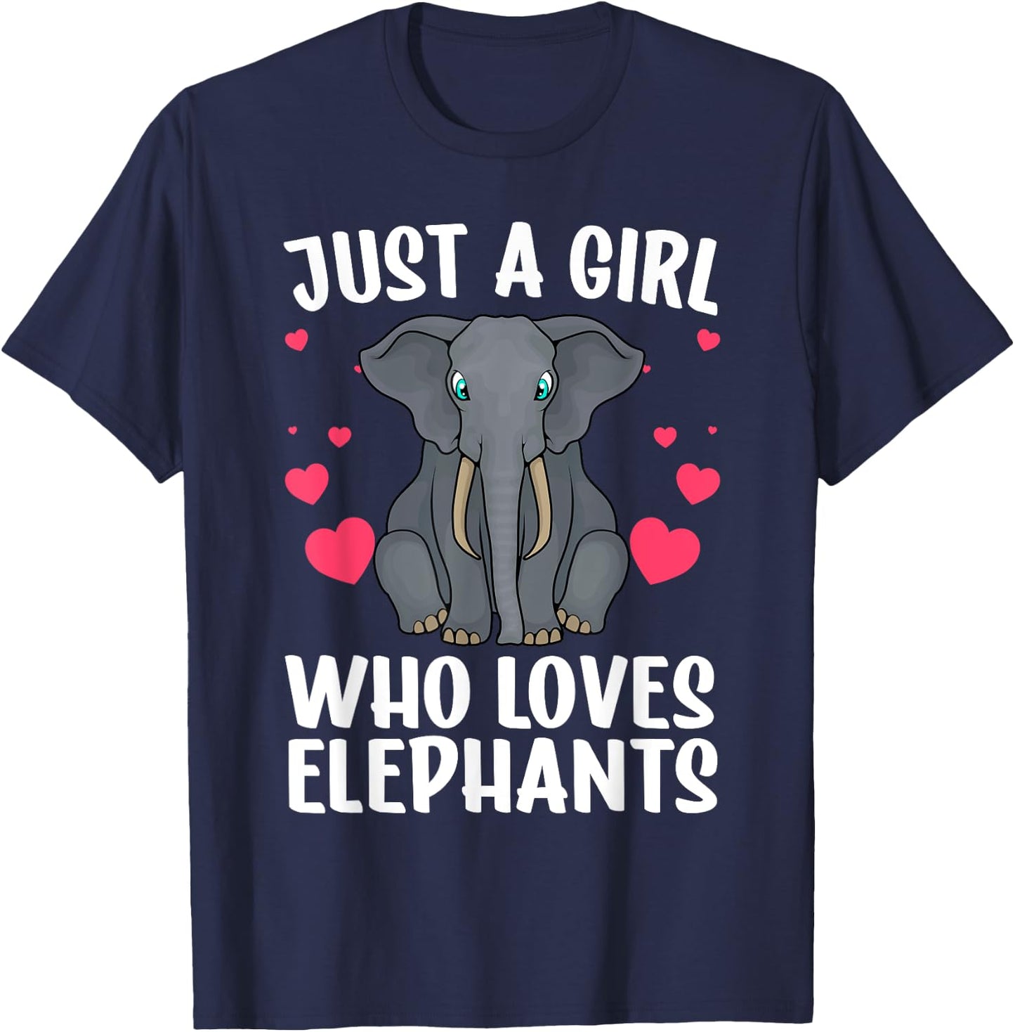 Cool Elephant Girls African Elephant Lover Zoology T-Shirt - T-Shirt | Navy