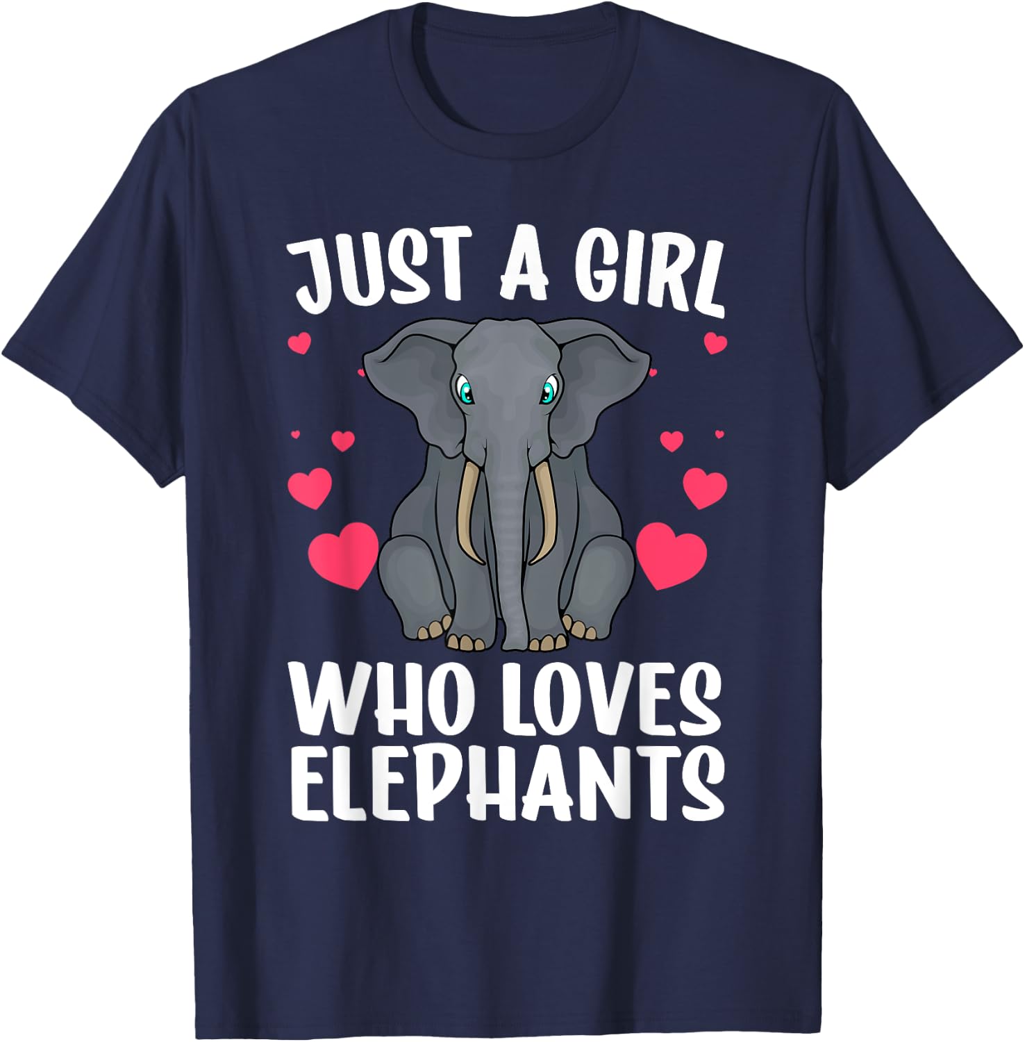 Cool Elephant Girls African Elephant Lover Zoology T-Shirt - T-Shirt | Navy