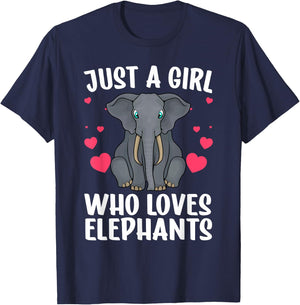 Cool Elephant Girls African Elephant Lover Zoology T-Shirt - T-Shirt | Navy