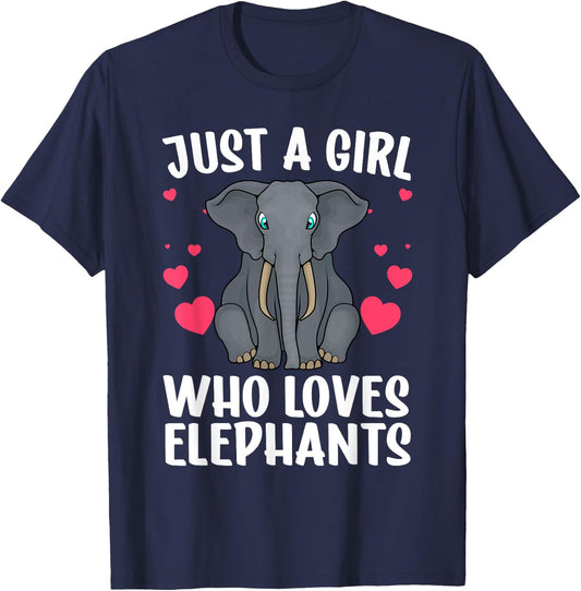Cool Elephant Girls African Elephant Lover Zoology T-Shirt - T-Shirt | Navy