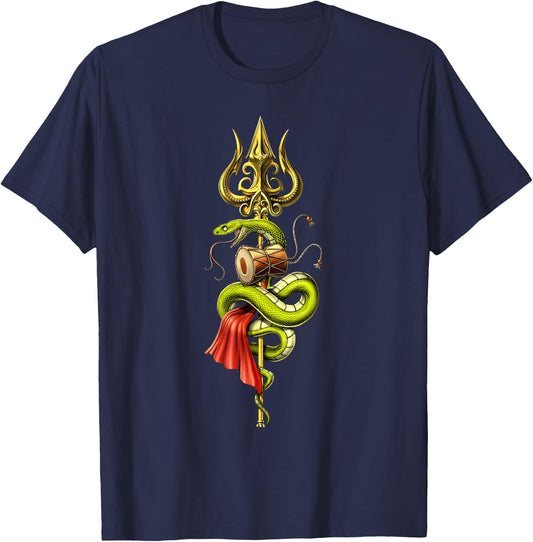 Lord Shiva Trident Hindu God Hinduism T-Shirt - T-Shirt | Navy