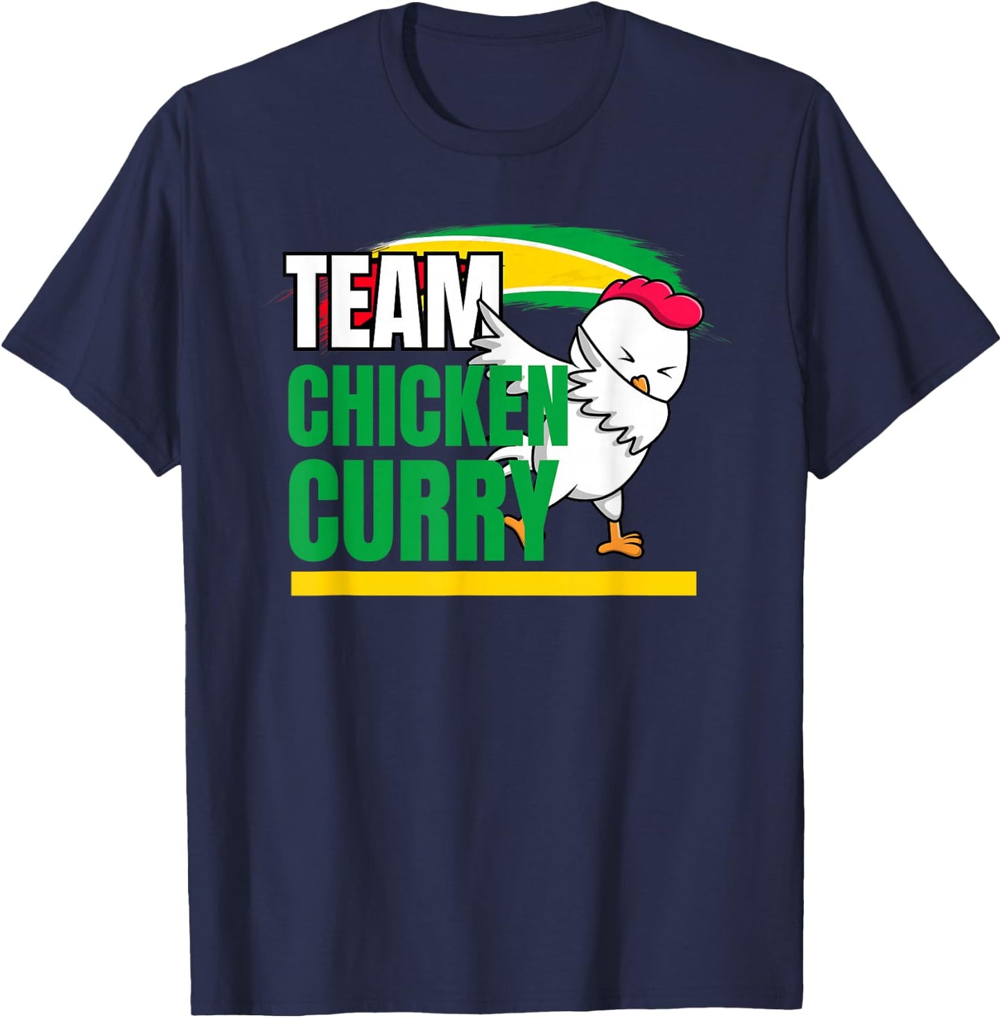 Caribbean Cricket Apparel - Guyana & Trinidad Patriotic Cricket - Black - Small - Short Sleeve - - Regular Fit - Cotton 65% Polyester 35% T-Shirt - T-Shirt | Navy