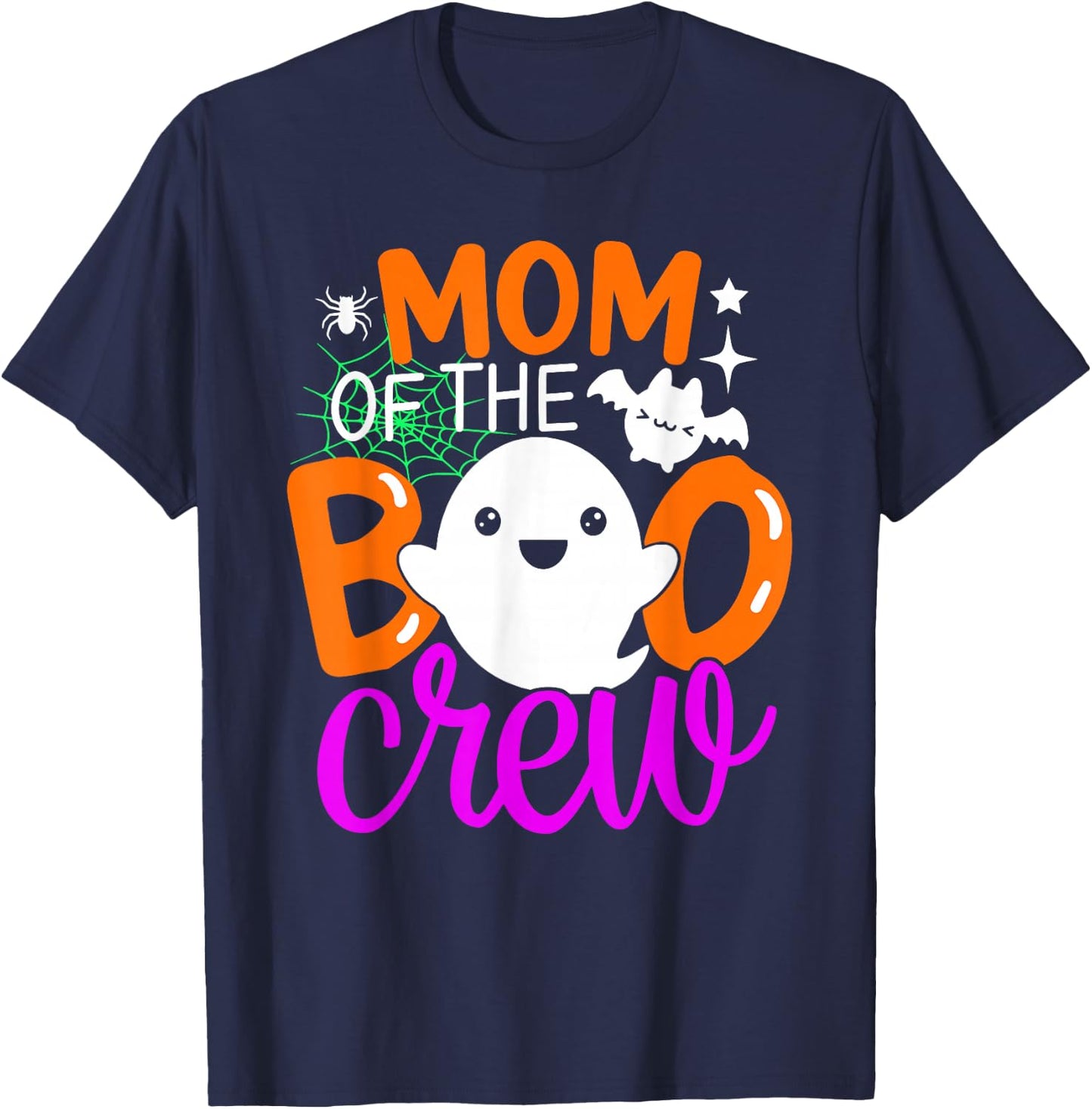 Mom Of The Boo Crew Funny Halloween Family Matching T-Shirt - T-Shirt | Navy