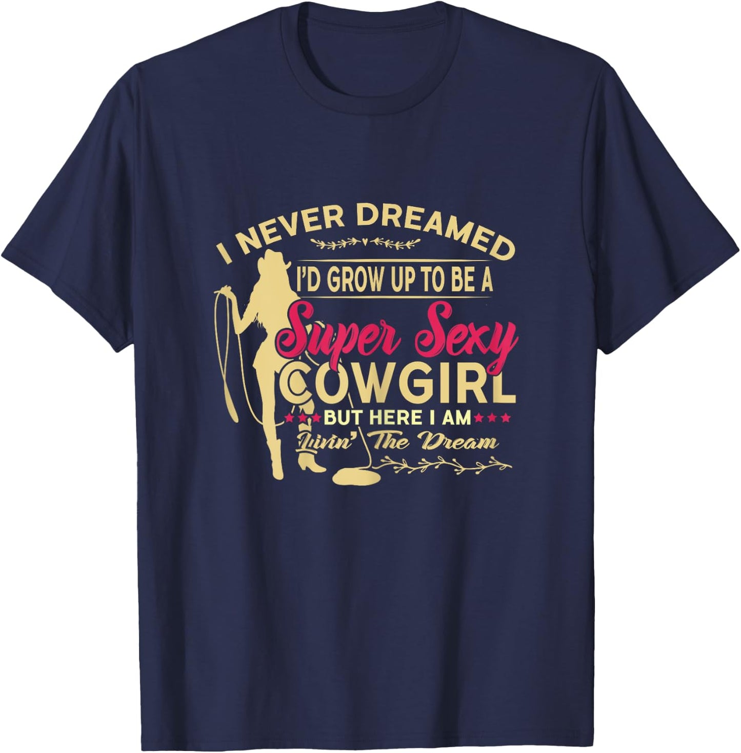 Funny Cowgirl Graphic Cowgirl Rodeo Western T-Shirt - T-Shirt | Navy
