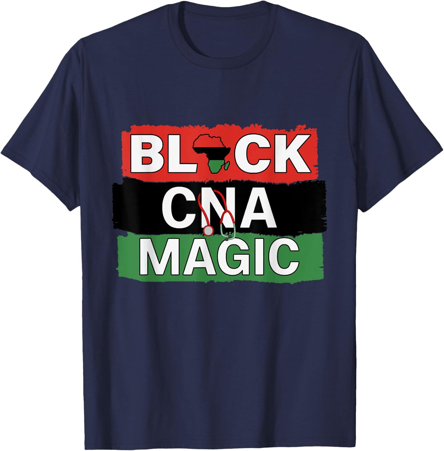 Black Nurse CNA Magic African American Nurses Melanin Pride T-Shirt - T-Shirt | Navy