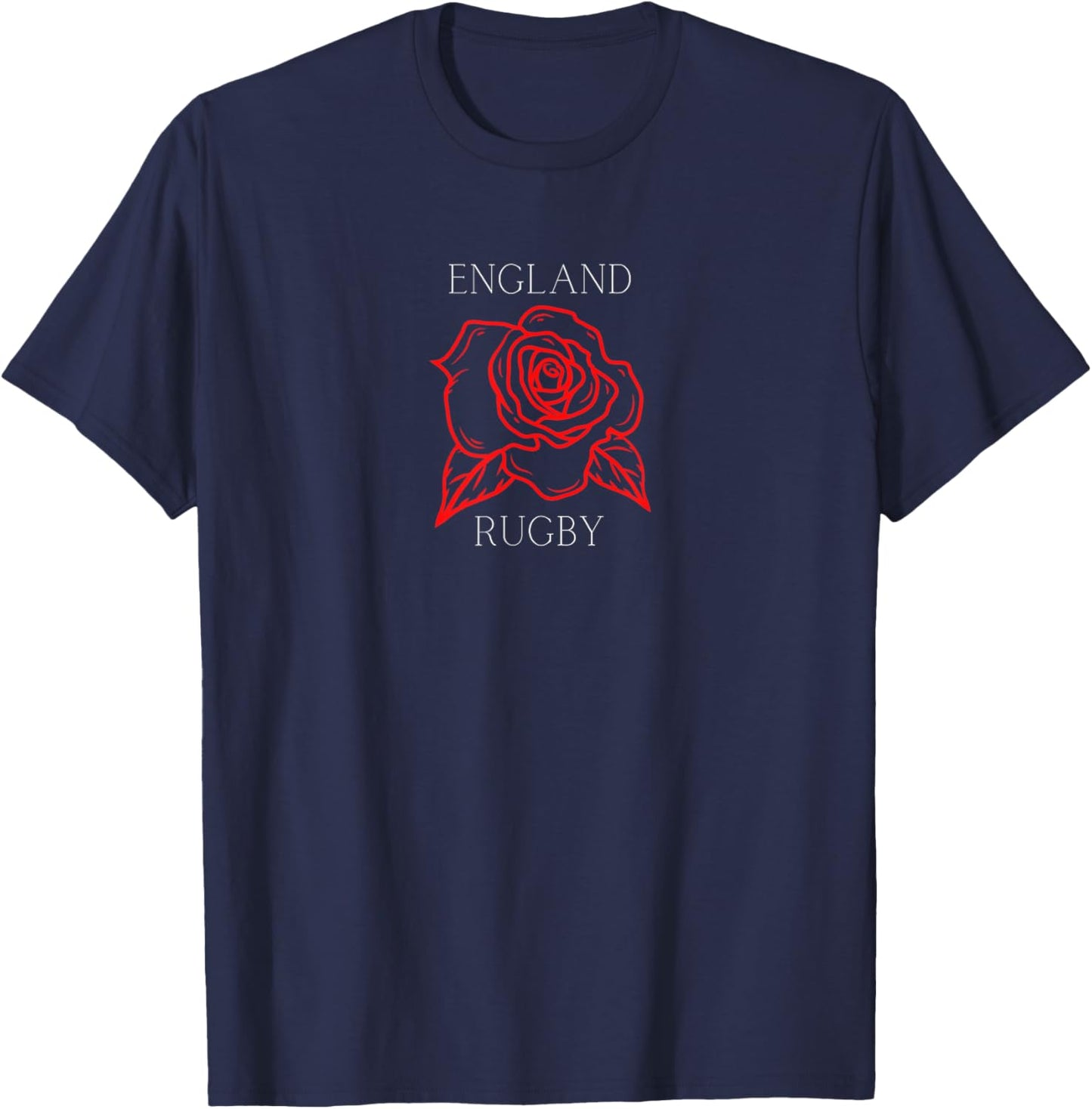 Historic Designs England Rugby Rose - England Rugby Football Top T-Shirt - T-Shirt | Navy