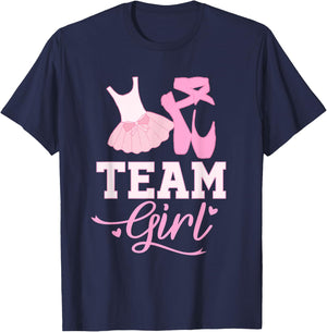 Team Girl Tutu Gender Reveal Shirt Baby Shower Party T-Shirt - T-Shirt | Navy