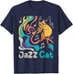 Jazz Cat - Trumpet Lover Trumpeter Marching Band T-Shirt - T-Shirt | Navy