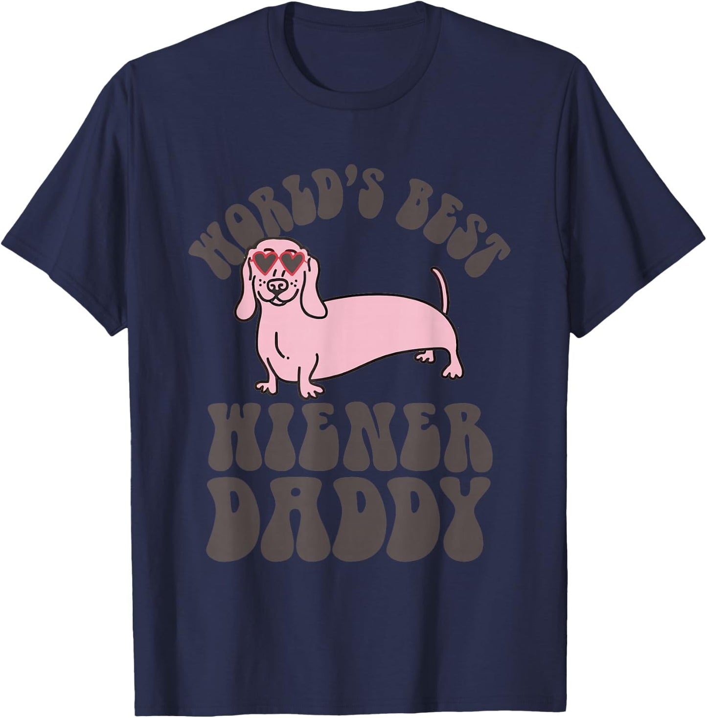 Dachshund Dog World’s Best Hiener Daddy T-Shirt - T-Shirt | Navy