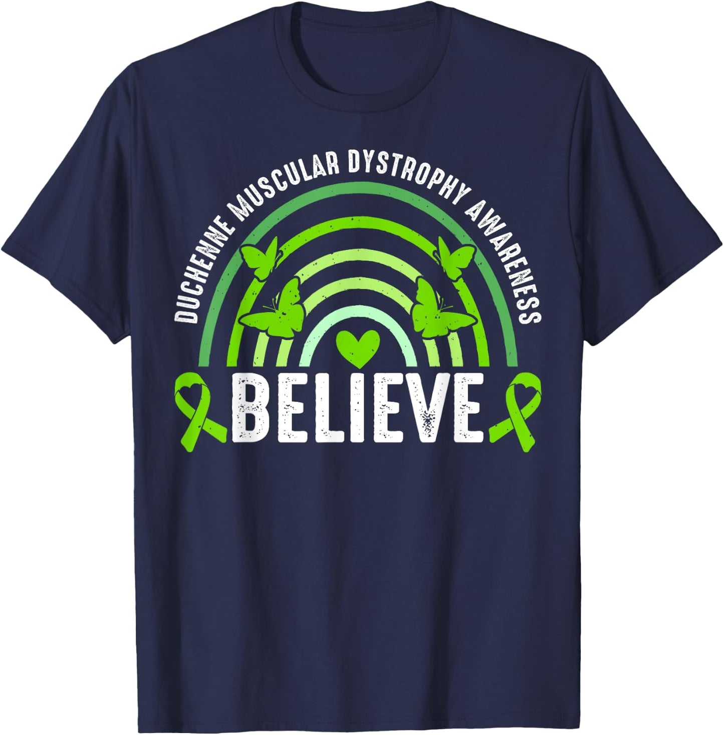 Duchenne Muscular Dystrophy Awareness Wear Green For Nephew T-Shirt - T-Shirt | Navy