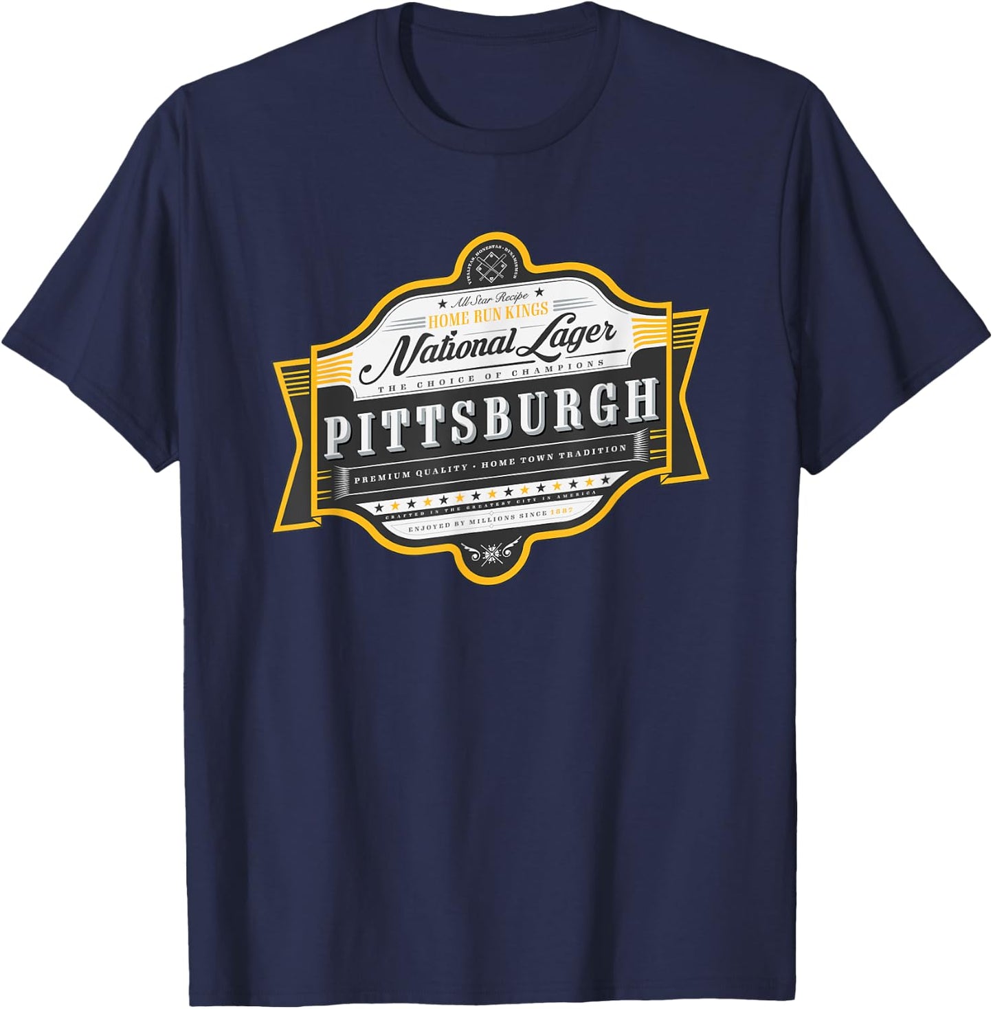 Vintage Pittsburgh Beer Label - Yinzer Pride T-Shirt - T-Shirt | Navy
