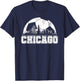 Chicago Skyline Soccer Lover T-Shirt - T-Shirt | Navy