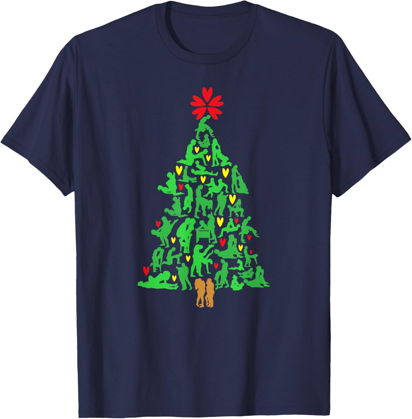 Naughty Xmas Ornaments Kamasutra Adult Humor Christmas T-Shirt - T-Shirt | Navy
