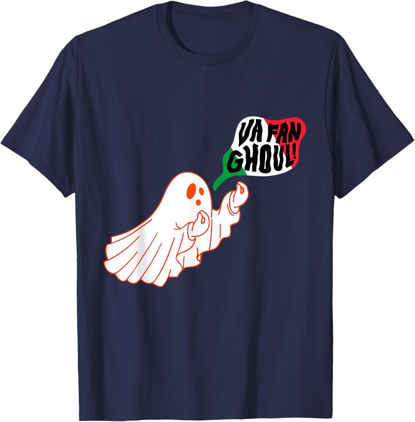 Va Fan Ghoul Italian Halloween Ghost T-Shirt - T-Shirt | Navy