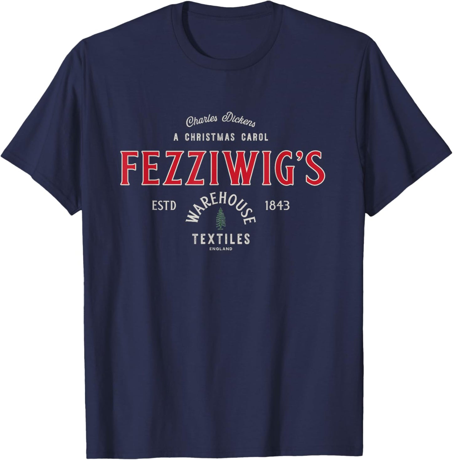 Christmas Carol, Fezzigigg's, Scrooge & Marley, Holiday T-Shirt - T-Shirt | Navy