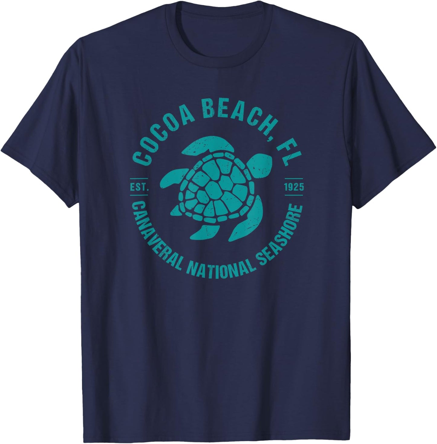 Cocoa Beach Florida Sea Turtle Canaveral National Seashore T-Shirt - T-Shirt | Navy