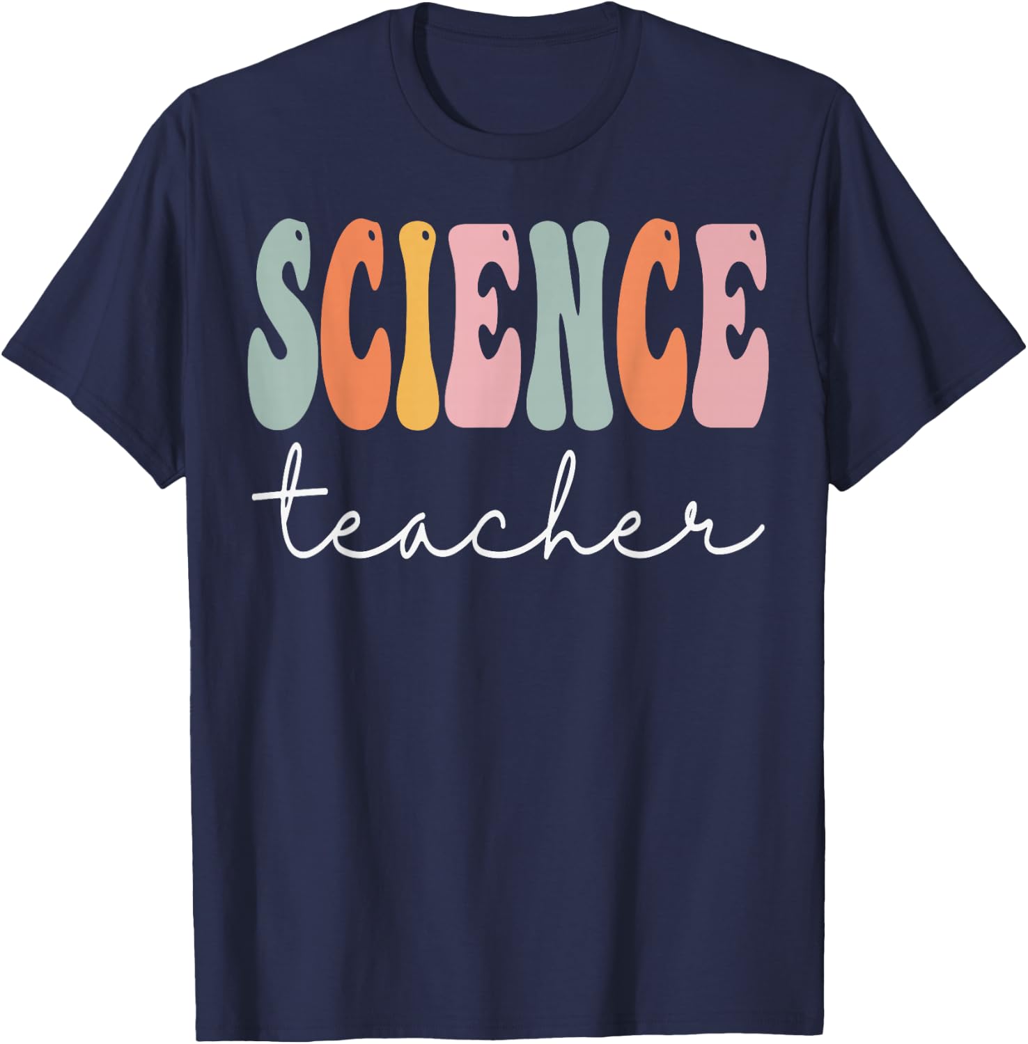 Science Teacher Groovy Appreciation Day Hello Back To School T-Shirt - T-Shirt | Navy