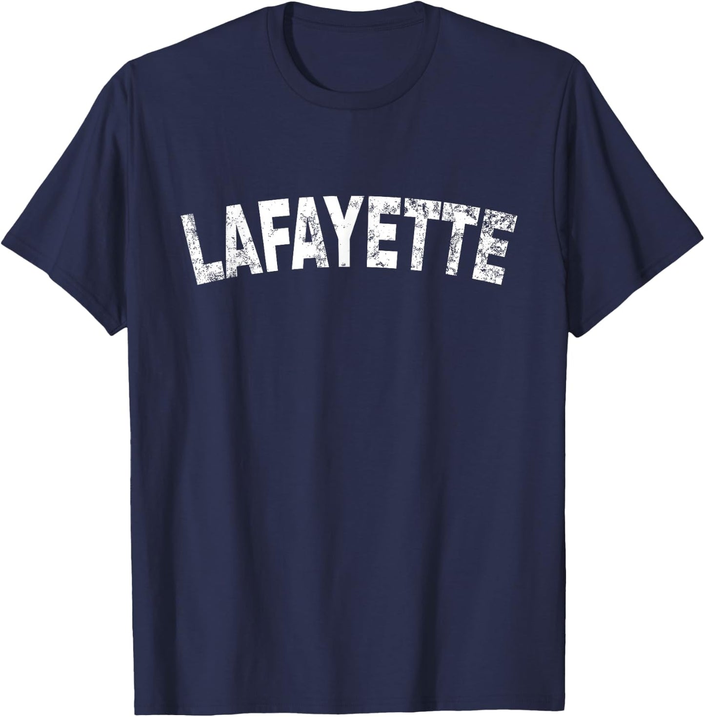 Vintage Lafayette White Text Apparel T-Shirt - T-Shirt | Navy