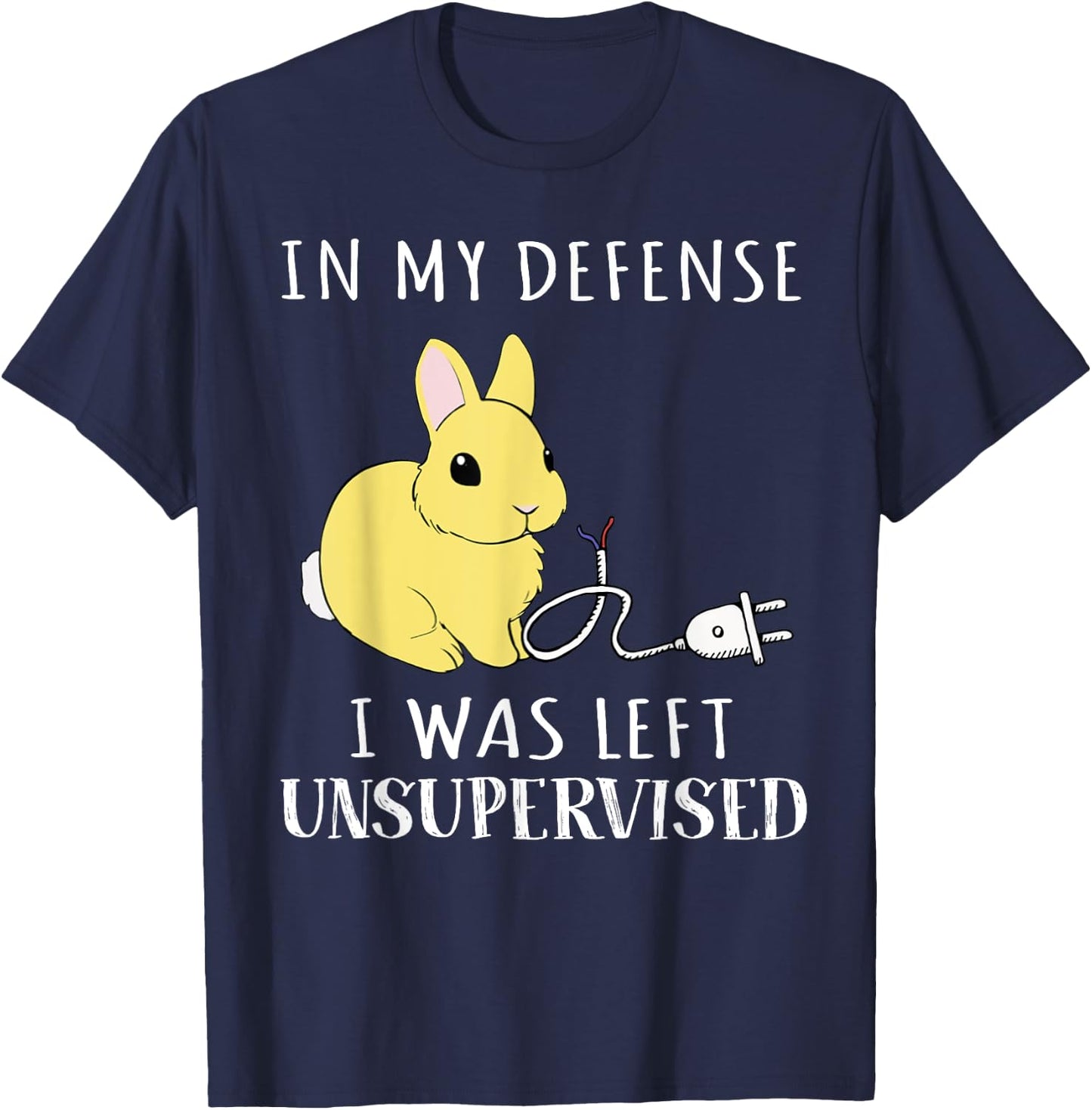 In my defense I was left unsupervised bunny T-Shirt - T-Shirt | Navy