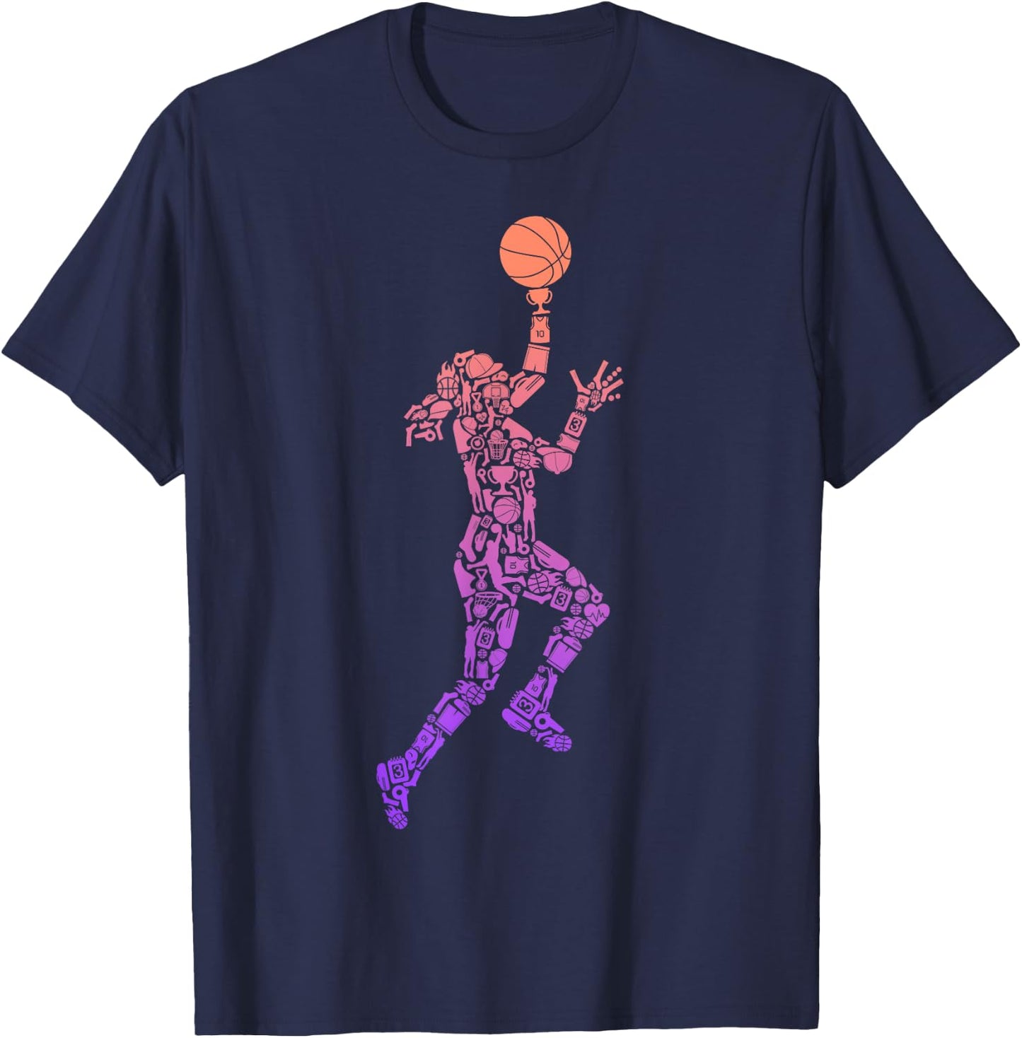 Basketball Player Bball Kids Women Girls Basketball T-Shirt - T-Shirt | Navy