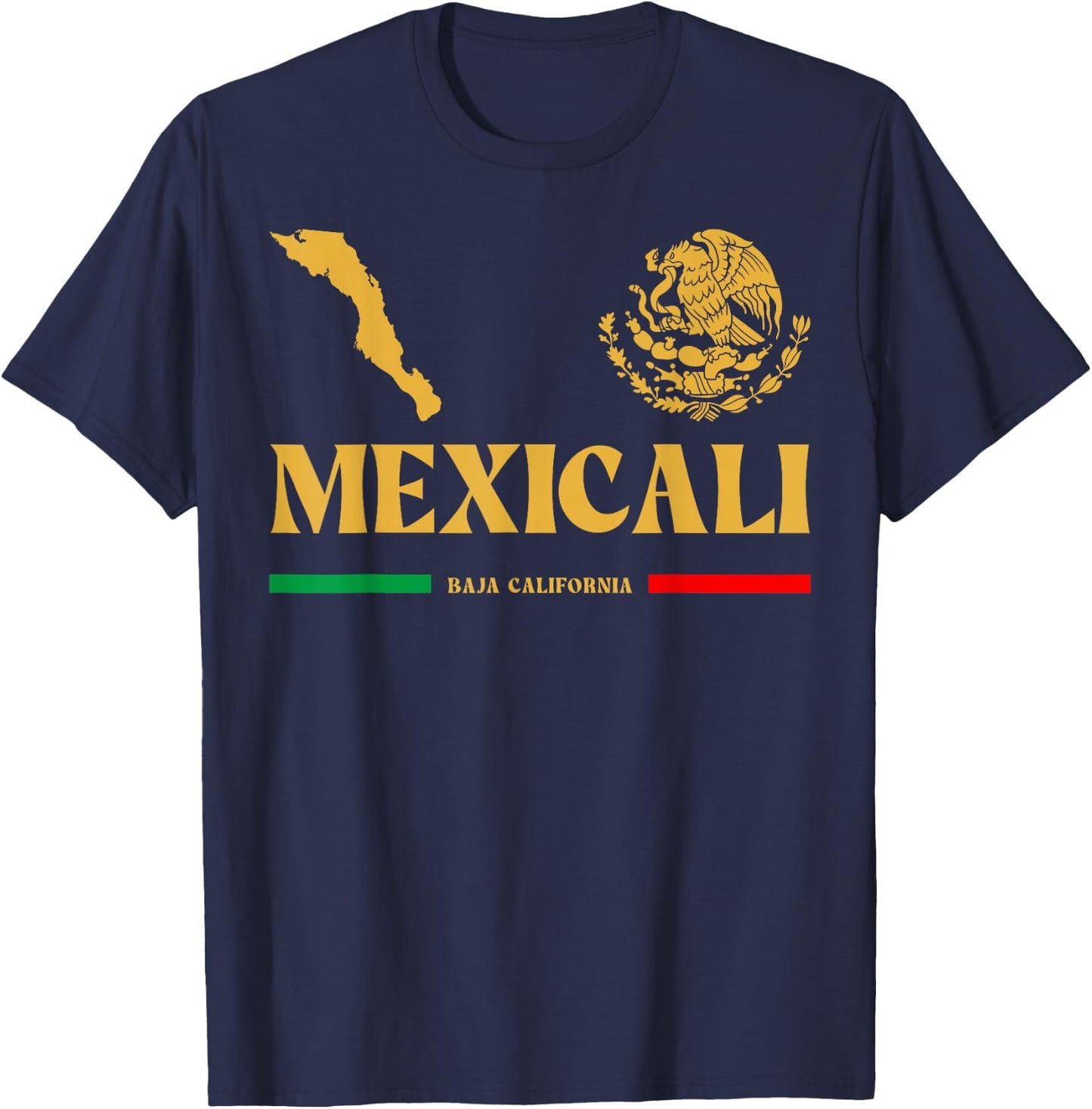 Mexicali Shirts and Mexicali Baja California , -Adults, Black, Small, Short Sleeve T-Shirt - T-Shirt | Navy