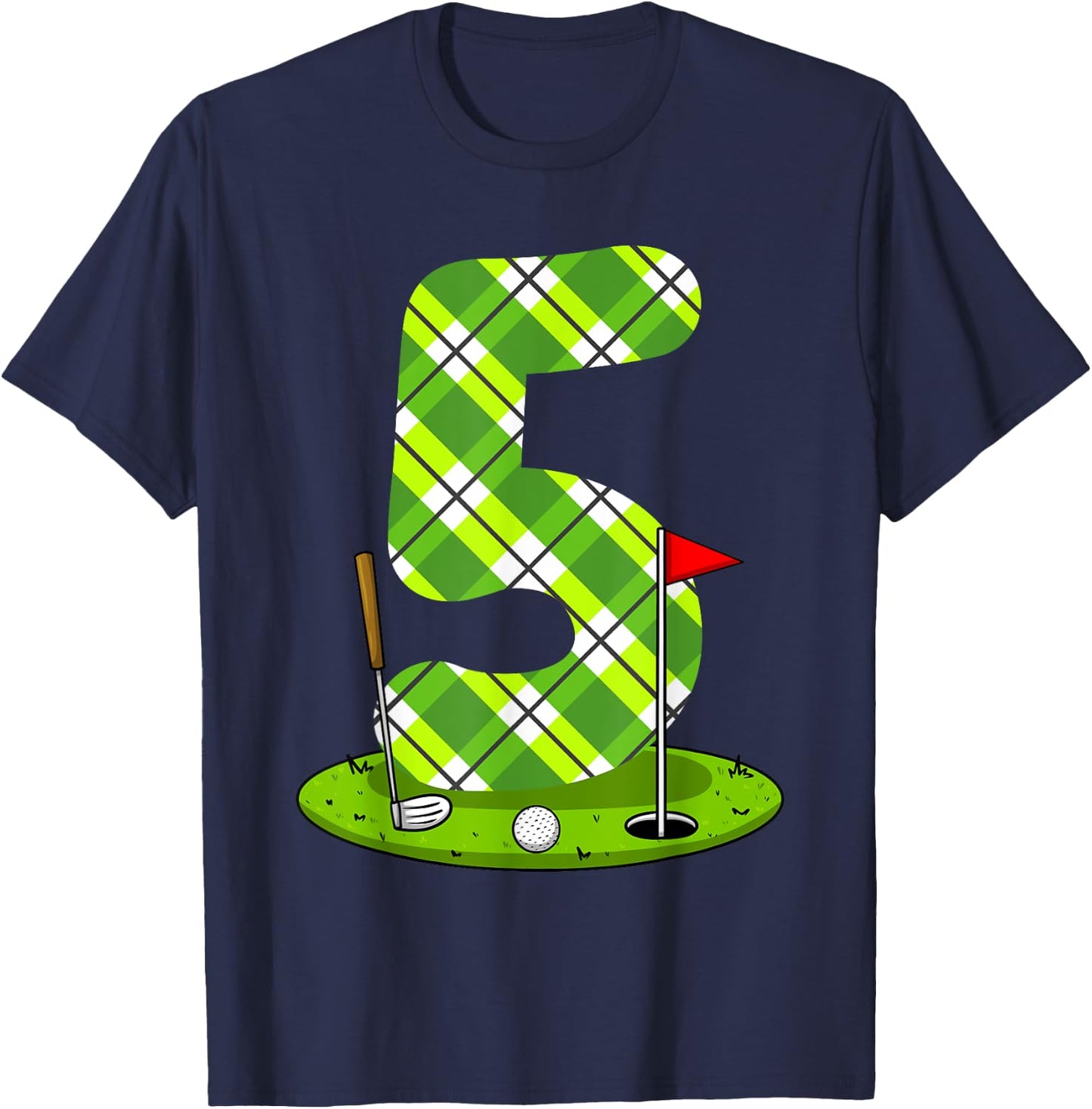 Golf Birthday Shirt For Kids 5th Birthday Party Golfer T-Shirt - T-Shirt | Navy