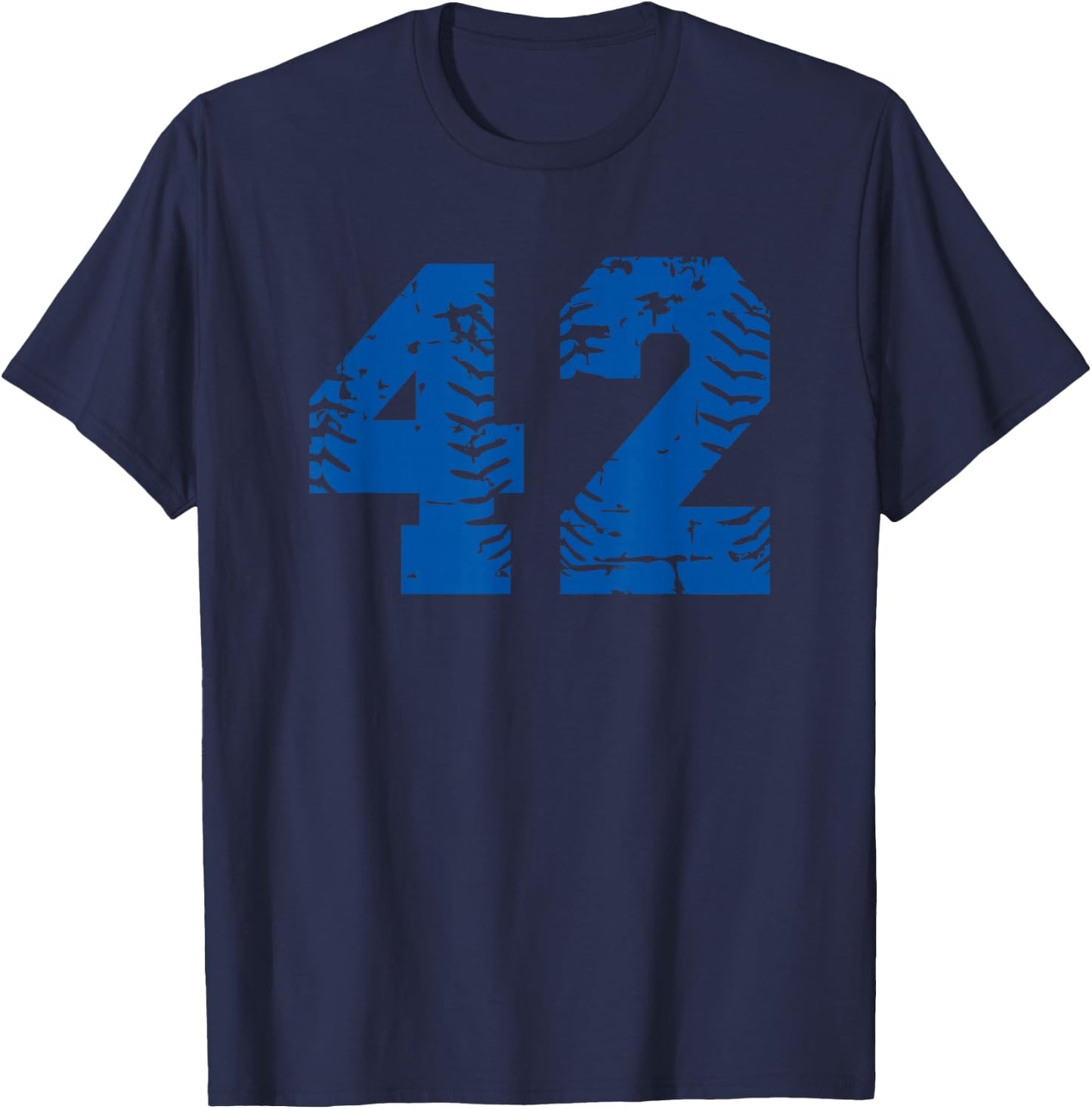 Number #42 Baseball Blue Vintage Number T-Shirt - T-Shirt | Navy