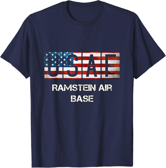 Ramstein Air Base US Flag T-Shirt - T-Shirt | Navy