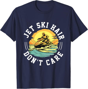 Jet Ski Water Sport Jet ski hair don´t care T-Shirt - T-Shirt | Navy
