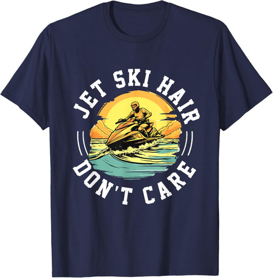 Jet Ski Water Sport Jet ski hair don´t care T-Shirt - T-Shirt | Navy