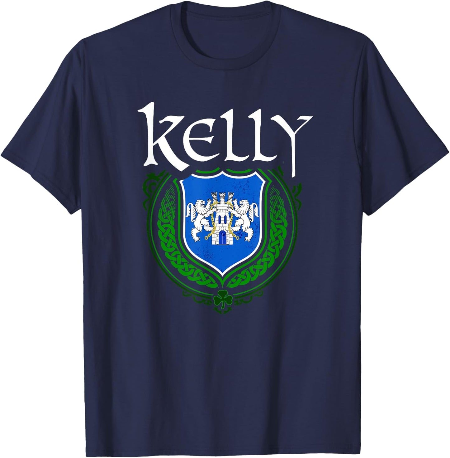 Kelly Surname Irish Clan Tartan Badge Ireland T-Shirt - T-Shirt | Navy