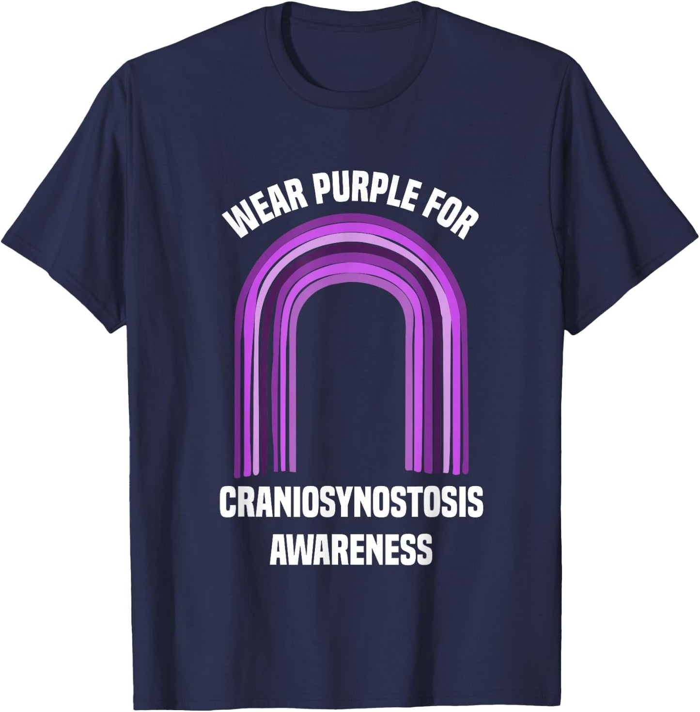 Wear Purple For Craniosynostosis Awareness T-Shirt - T-Shirt | Navy