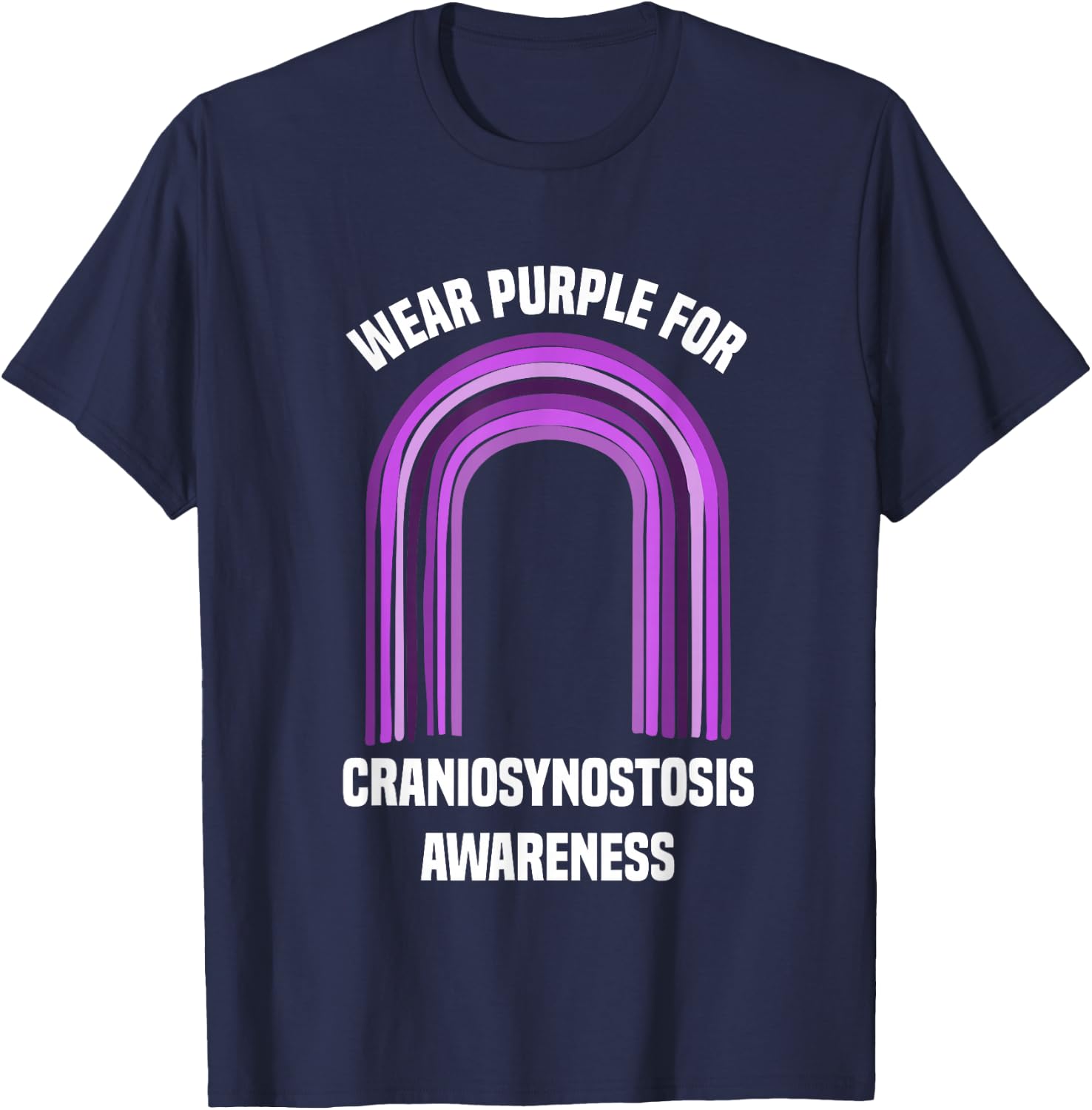 Wear Purple For Craniosynostosis Awareness T-Shirt - T-Shirt | Navy