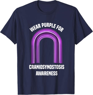 Wear Purple For Craniosynostosis Awareness T-Shirt - T-Shirt | Navy